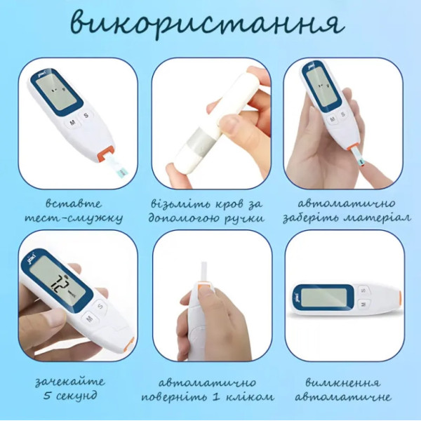 Електронний вимірювач рівня глюкози JZK-206 з набором смужок
