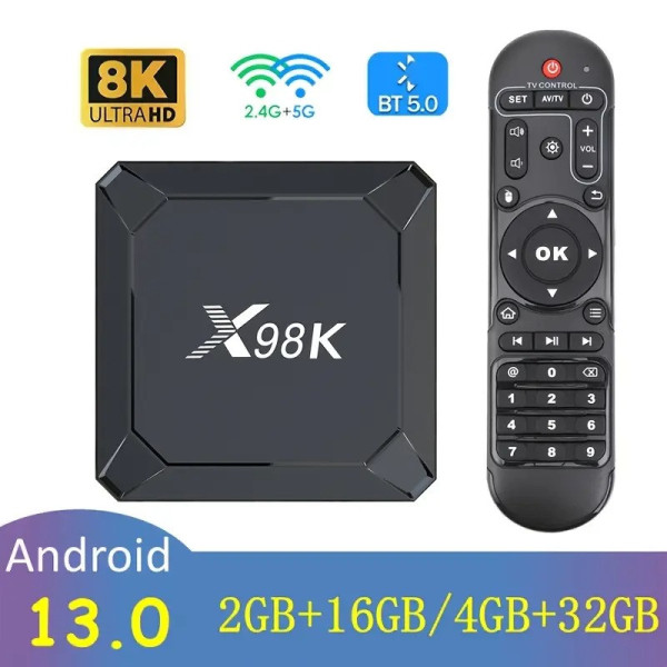 Телевізійна приставка Smart X98K 4K HDR10+ Wi-Fi Bluetooth 5.0 Android