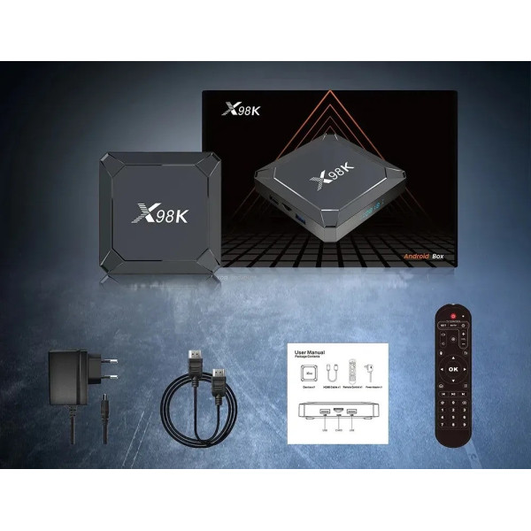 Телевізійна приставка Smart X98K 4K HDR10+ Wi-Fi Bluetooth 5.0 Android