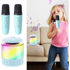 Бездротова колонка K19 з функцією караоке, підсвіткою й мікрофонами black
