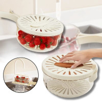 Ківшик для миття фруктів MF-67 із сітчастим фільтром і ручками білий