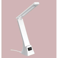 Лампа TYV-2088 настільна LED з цифровим годинником і зарядкою Qi біла