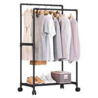 Розсувна підлогова стійка для одягу Bodasan 9108 подвійна чорна