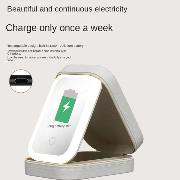 Багатофункційний органайзер для макіяжу зі світловим дзеркалом LED