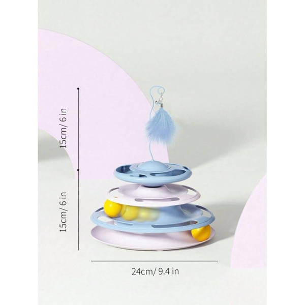 Трек для кішок із 4 поверхами та пером для активної гри