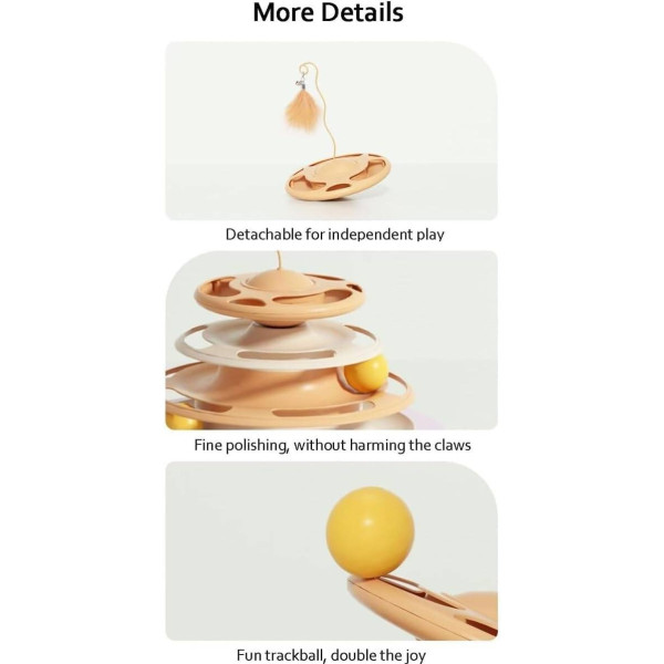 Трек для кішок із 4 поверхами та пером для активної гри