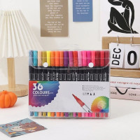 Двосторонні маркери Alexvyan 36 шт кистьовий і тонкий наконечник