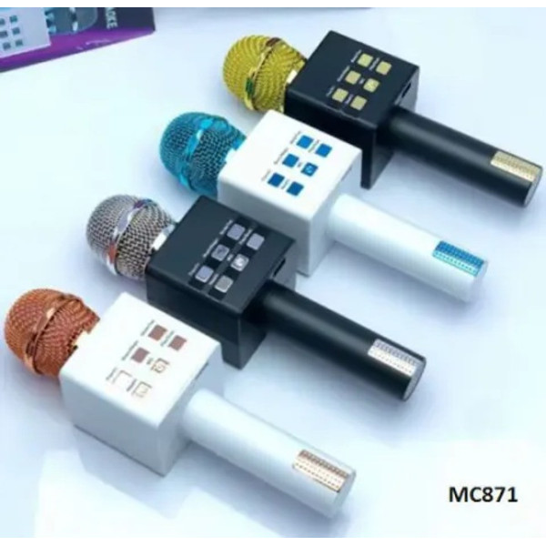 Микрофон для караоке MC-871 с динамиком и Bluetooth шумоподавлением, ручной беспроводной