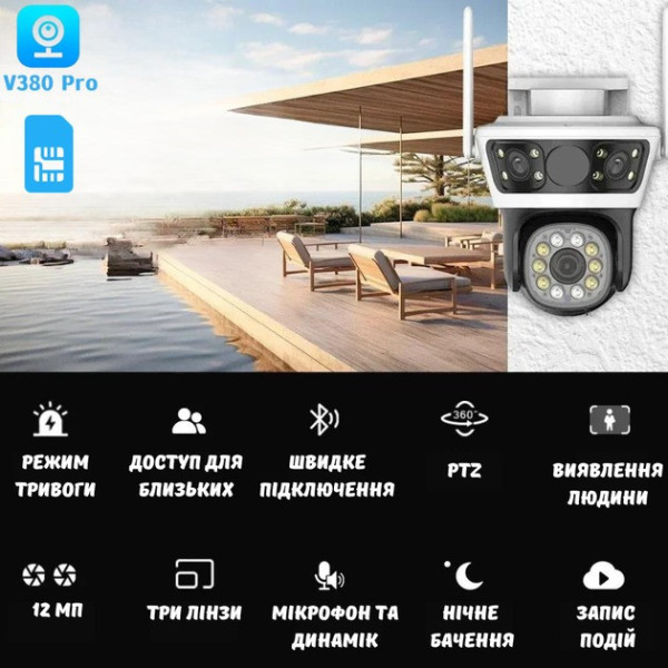 Уличная IP-камера видеонаблюдения Q70 с поддержкой LAN и датчиком движения, питание 220В, режим день/ночь