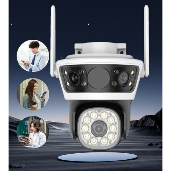 Уличная IP-камера видеонаблюдения Q70 с поддержкой LAN и датчиком движения, питание 220В, режим день/ночь