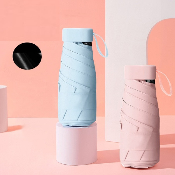 Компактна складна парасолька для подорожей 15 см у футлярі-капсулі