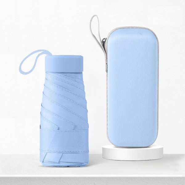 Компактна складна парасолька для подорожей 15 см у футлярі-капсулі