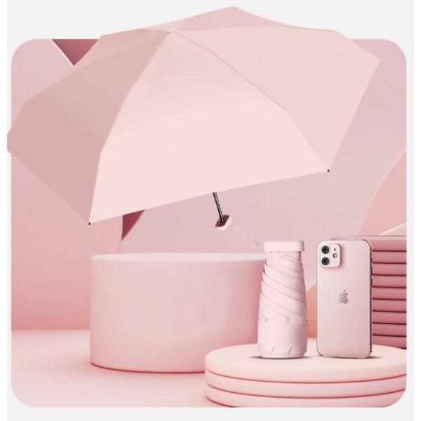 Компактна складна парасолька для подорожей 15 см у футлярі-капсулі