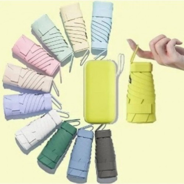 Компактна складна парасолька для подорожей 15 см у футлярі-капсулі