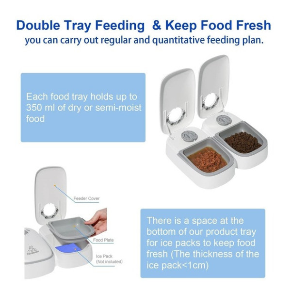 Автогодівниця PetnessGo 355 мл для тварин 2 секції