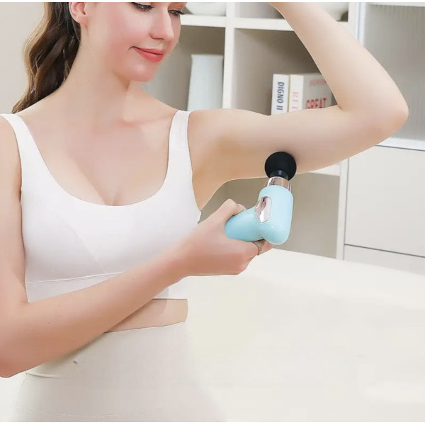 Перкусійний масажер CY-009 з 4 насадками для тіла та спини