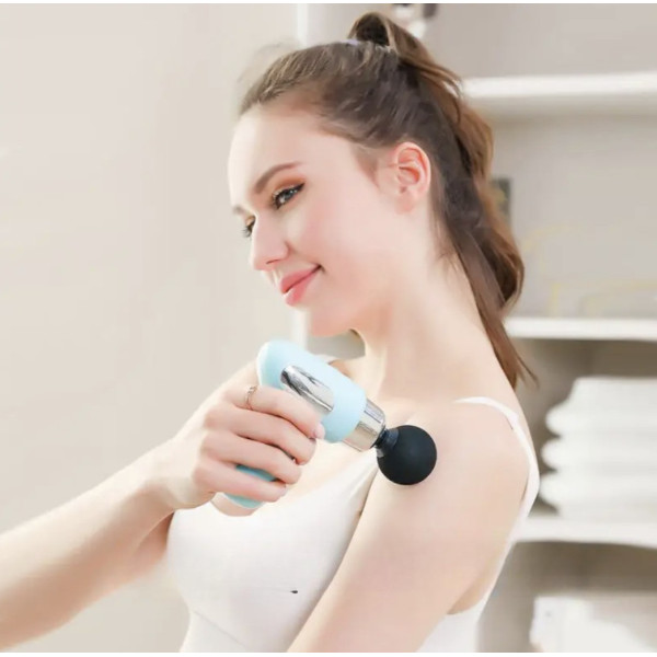 Перкусійний масажер CY-009 з 4 насадками для тіла та спини