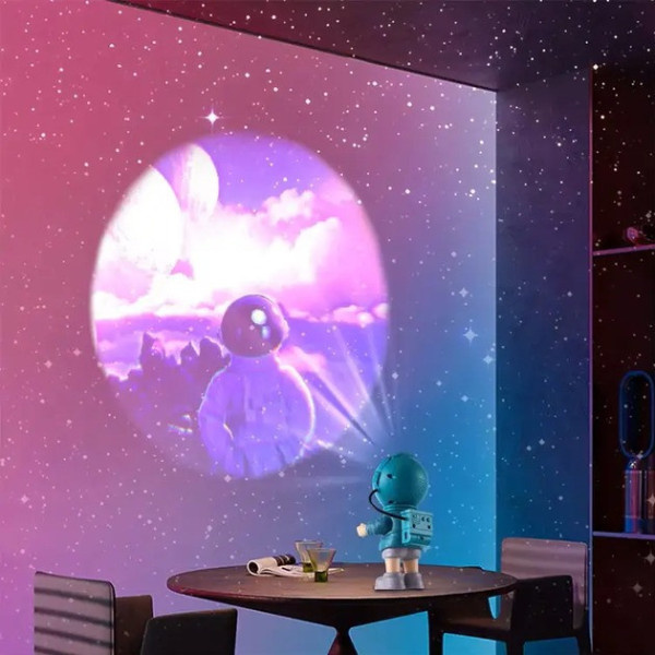 Ночник-проектор Astronaut Lamp K2301 с заменяемыми картриджами для настенного крепления