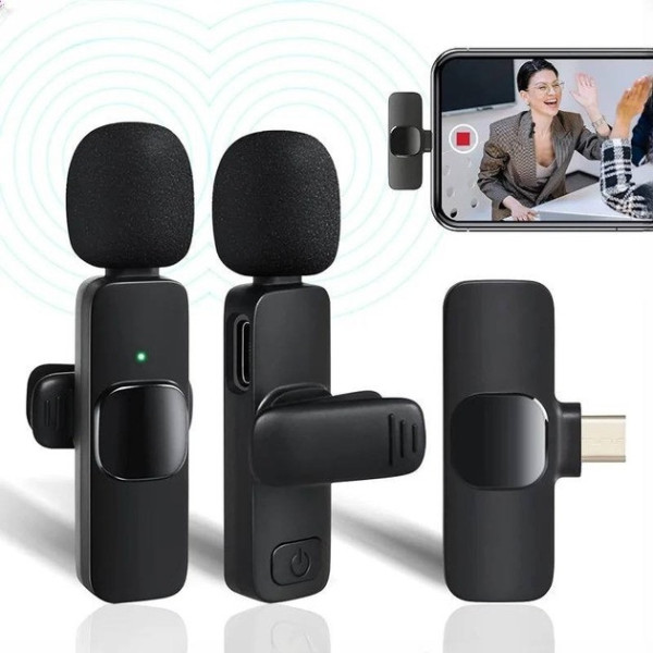 Петличный Bluetooth микрофон K15 3в1 для записи и трансляций