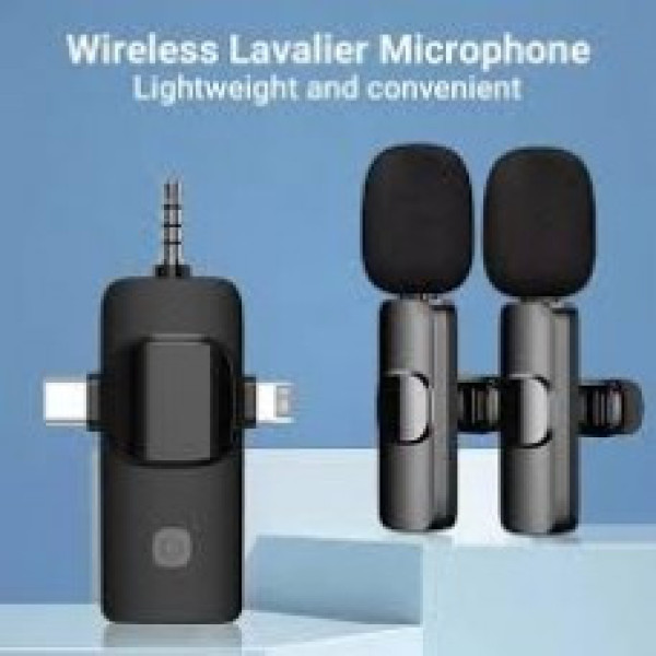 Петличный Bluetooth микрофон K15 3в1 для записи и трансляций
