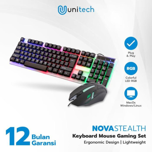 Клавиатура и мышь K518 с эргономичной панелью RGB для ПК и ноутбука, черная