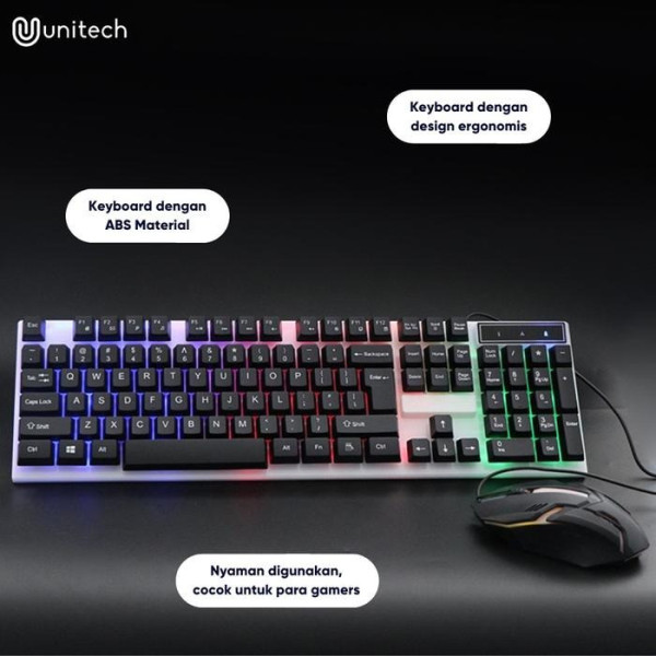 Клавиатура и мышь K518 с эргономичной панелью RGB для ПК и ноутбука, черная