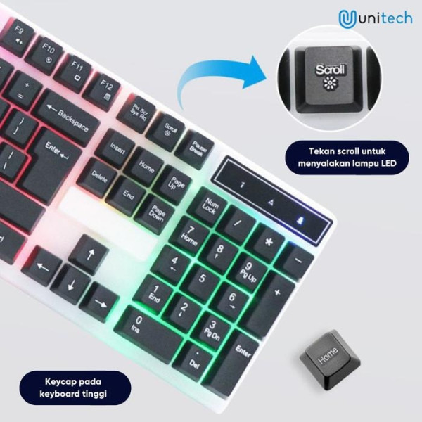 Клавиатура и мышь K518 с эргономичной панелью RGB для ПК и ноутбука, черная