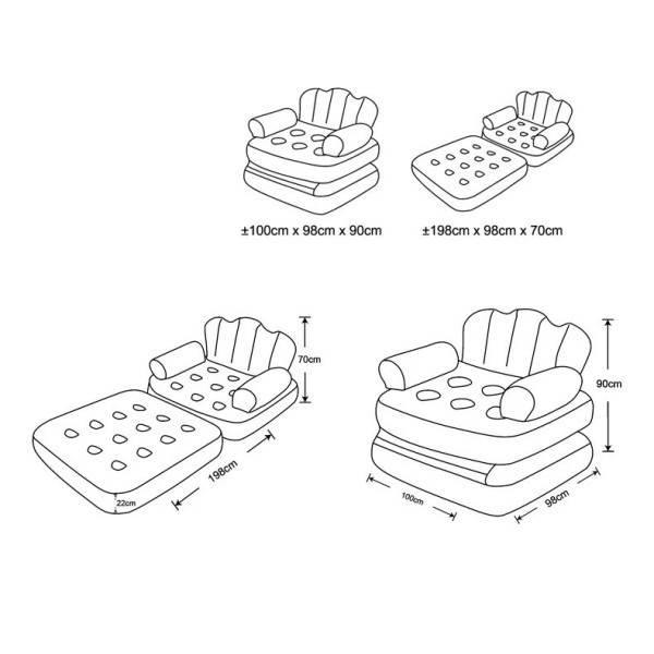 Надувний трансформер Bestway 67356 для дому та вулиці блакитний