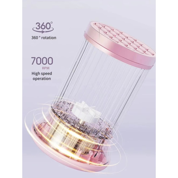 Щітка для макіяжних пензлів Rayhomer із сенсорним керуванням USB рожева