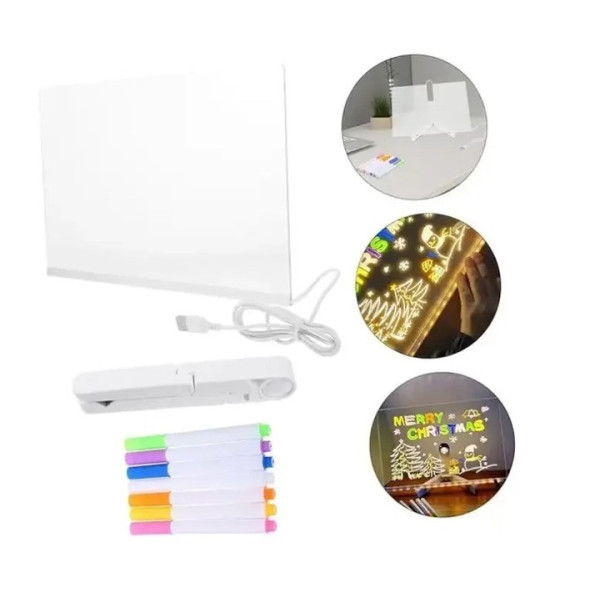 Дошка для малювання та нотаток ST-805 з USB-підсвіткою 150х150 мм