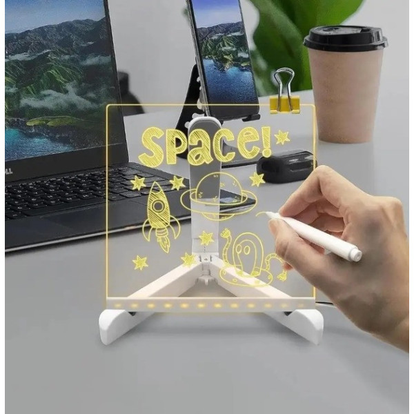 Дошка для малювання та нотаток ST-805 з USB-підсвіткою 150х150 мм