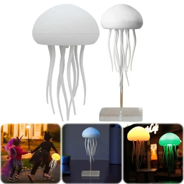 Ночник светильник Медуза с RGB подсветкой и подвижными щупальцами LED