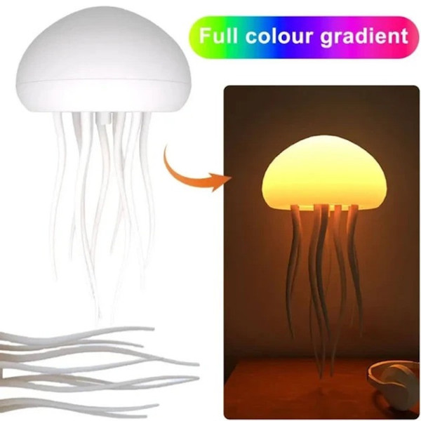 Ночник светильник Медуза с RGB подсветкой и подвижными щупальцами LED