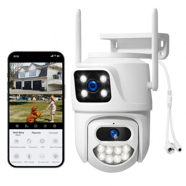 Уличная Wi-Fi камера наблюдения ICSEE 8MP PTZ с поворотом, ночным видением и датчиком движения
