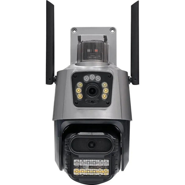 Уличная IP-камера Icsee XM77 с Wi-Fi и тремя объективами 12 МП для круглосуточного видеонаблюдения