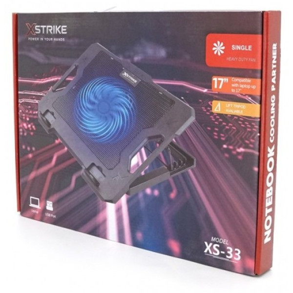 Підставка XSTRIKE XS-33 для ноутбука з підсвіткою й охолодженням