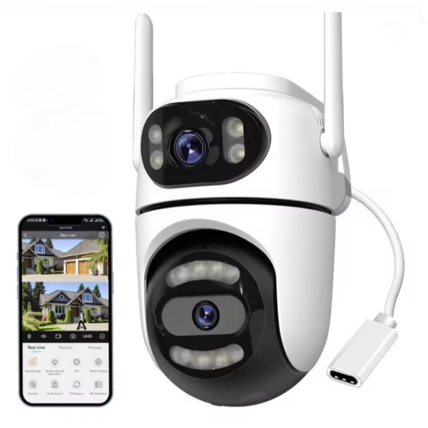 Уличная PTZ IP камера Q2 Dual Lens с обзором 360°, ночной съемкой и Wi-Fi подключением