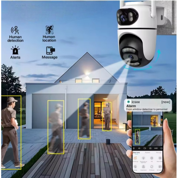 Уличная PTZ IP камера Q2 Dual Lens с обзором 360°, ночной съемкой и Wi-Fi подключением