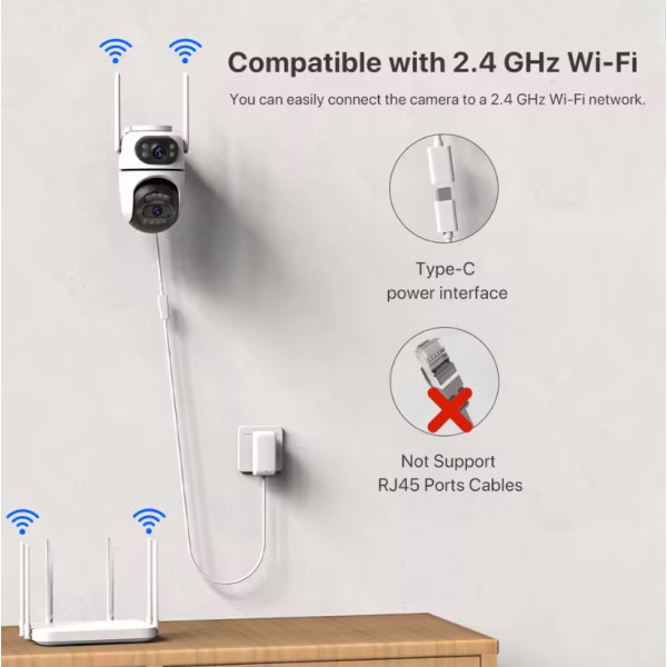 Уличная PTZ IP камера Q2 Dual Lens с обзором 360°, ночной съемкой и Wi-Fi подключением