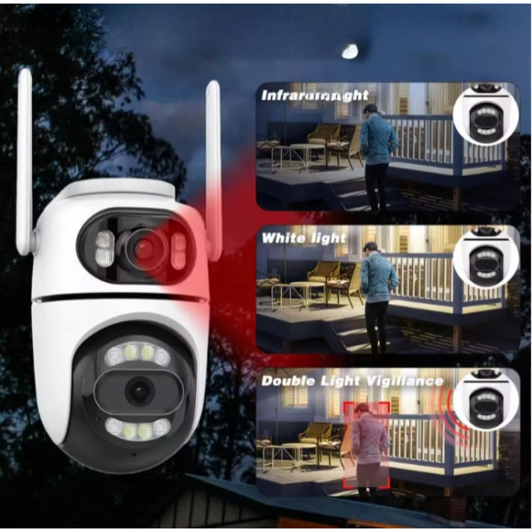 Уличная PTZ IP камера Q2 Dual Lens с обзором 360°, ночной съемкой и Wi-Fi подключением