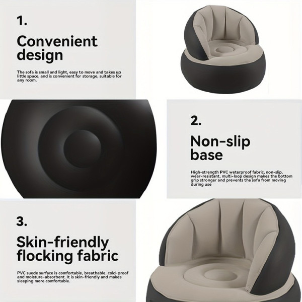 Легкий надувний диван-крісло AND LY-1033 для відпочинку вдома та на вулиці