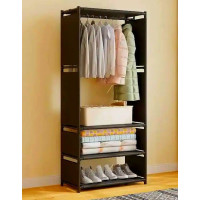 Стелаж AND XL-1483 для одягу з тканини з трьома зручними полицями