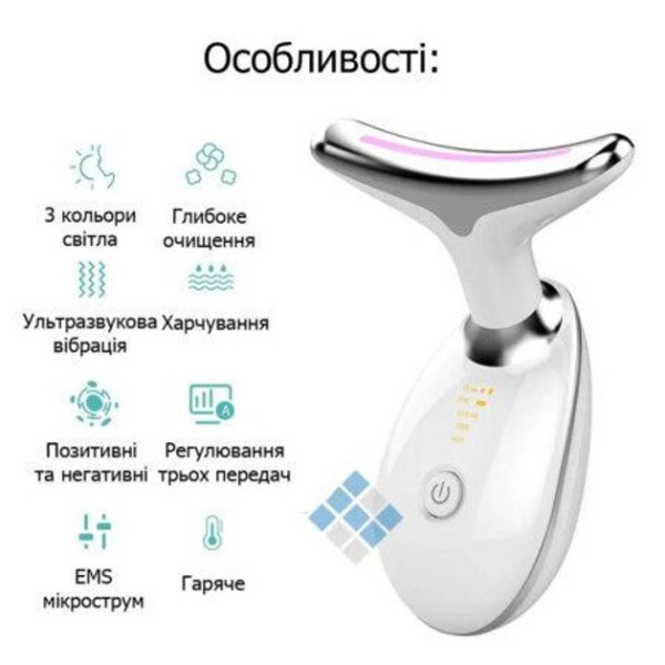 Пристрій для догляду за шкірою AND XL-858 ES-1081 масажер для шиї та обличчя з мікрострумами