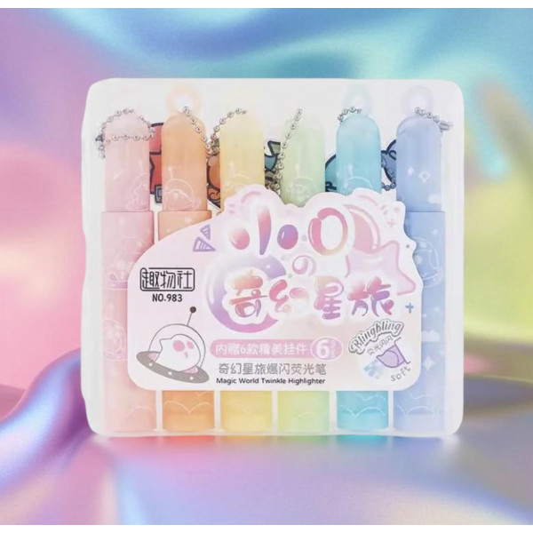 Творчий набір AND NO983-1 маркери 6 кольорів з ефектом блиску