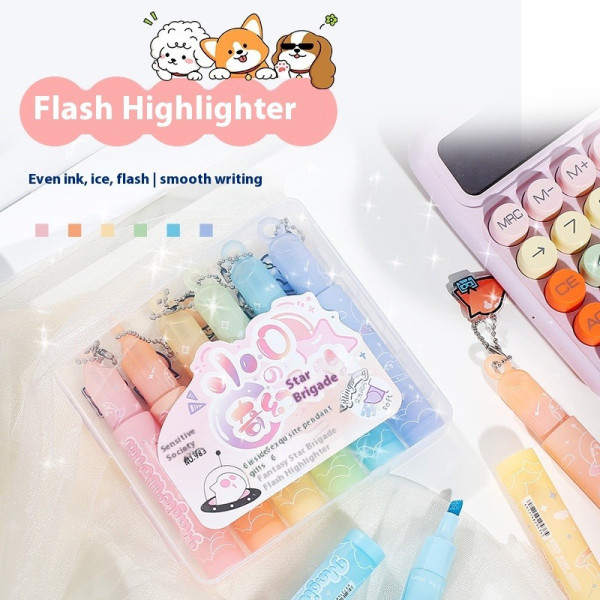 Творчий набір AND NO983-1 маркери 6 кольорів з ефектом блиску