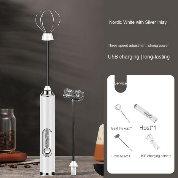 Ручний портативний міксер-капучинатор EGG BEATER з USB, бездротовий спінювач для кави та коктейлів