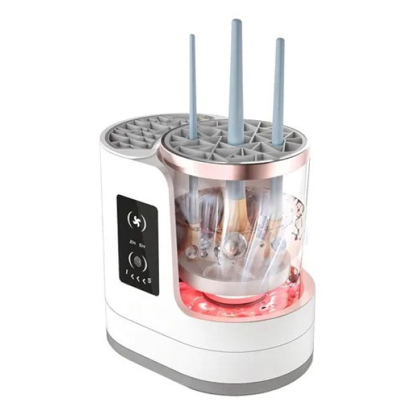 Прибор для чистки кистей AND XL-1321 с 8 сменными насадками, питание USB и батарейки, с крышкой