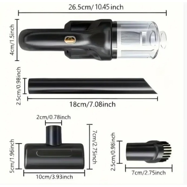 Бездротовий ручний автомобільний пилосос AND XL-1452 з фільтром HEPA
