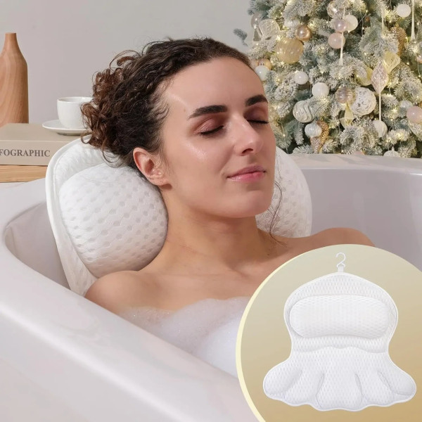 Ортопедическая подушка для ванны с присосками Bathtub Pillow 106 для поддержки головы и сидения