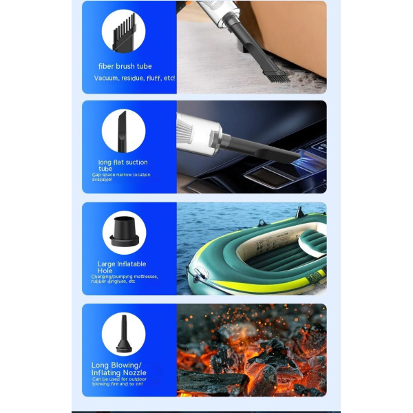 Автопилосос 4 в 1 з акумуляторним живленням і комплектом насадок LY-597 чорний